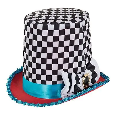 Bristol Novelty Stovepipe Mad Hatter's Chequered Hat Mens Fancy Dress New • £10.49