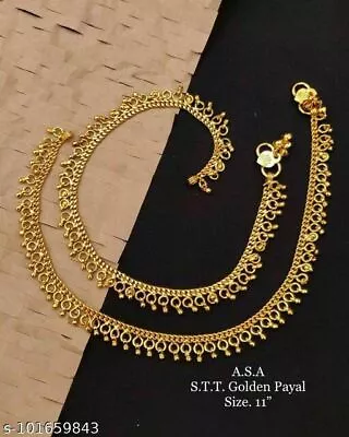 Indian Ethnic Traditional Gold Plated Stylish Anklet For Women And Girl Paayal • $33.87