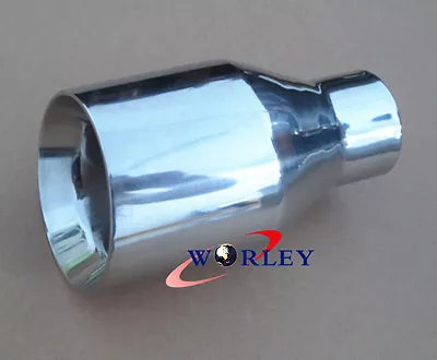 2.3  Inlet Stainless Steel Angle Cut Round Exhaust Tip 4  Outlet 7  Long • $30