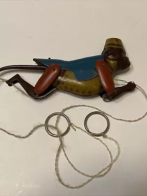 Vintage Climbing Monkey On A String Mechanical Tin Toy • $49.99