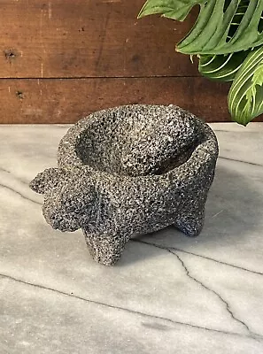 Vintage Molcajete Mortar & Pestle ~ Mexican Hand Made Volcanic Lava Stone • $35