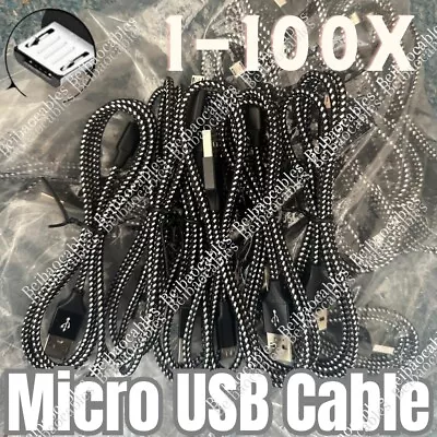 Bulk Lot 3/6/10FT Micro USB Fast Charger Cable For Samsung LG Charging Data Cord • $8.57