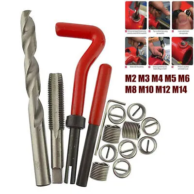 Metric Thread Repair Insert Kit M5 M6 M8 M10   M14 Helicoil Car Pro Coil Tool • $12.23