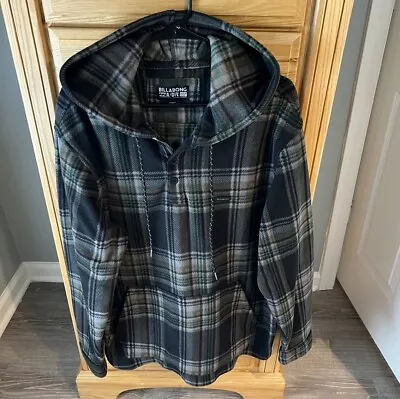 Billabong Flannel Hoodie - XL Extra Large - Black Green A/DIV Adventure Division • $27.77