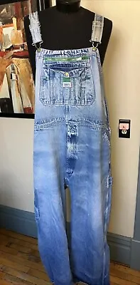 Vintage Liberty Denim Bib Overalls 46x26  Faded Worn Men's Work Wear. • $15