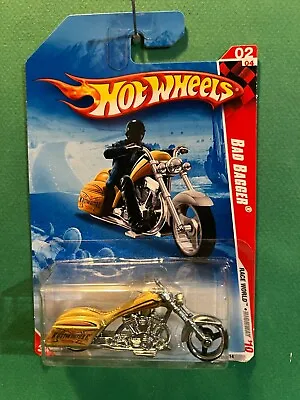 Hot Wheels 2010 Bad Bagger Motorcycle 1/64 Diecast MOC BX30 • $5.50