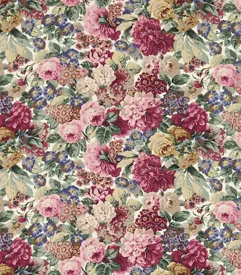£92.50 • Buy Sanderson Curtain Fabric 'ROSE & PEONY' 3.5 METRES RED - 100% COTTON