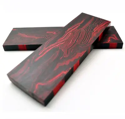 2 Pieces Knife Handle Scales Blanks Glass Fiber G10 Damascus Pattern 130x42x8mm • $31.49