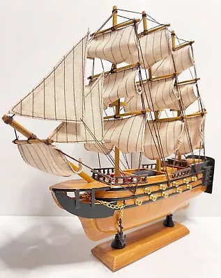 Wooden Decorative Sailing Ship Sailboat Model Fully Assembled ~ 13x12.5x3 In NIB • $18.99