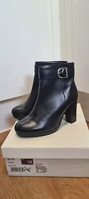 FAITH Women's Black Leather Boots • £9.99