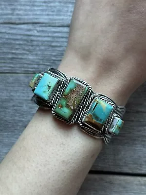 Navajo Sterling Silver Royston Turquoise Cuff Bracelet CY • £1425.23