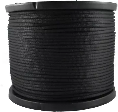1/4 Inch Black Dacron Polyester Rope - 500 Foot Spool | Industrial Grade - High  • $96.99