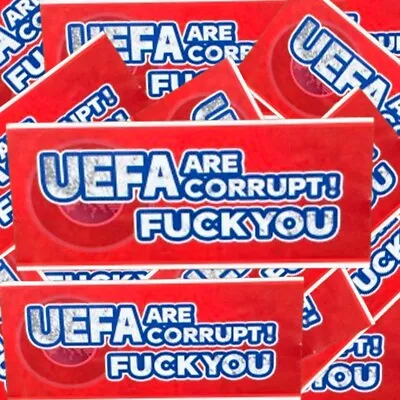 X25 Uefa Are Corrupt 12x4cm Stickers - Inspired By Ultras Casuals Away Days • $8.30