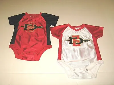 $11.91 • Buy Two Pc Set San Diego State Aztecs Red White Baby Jersey Bodysuits NWT 0-3 Months