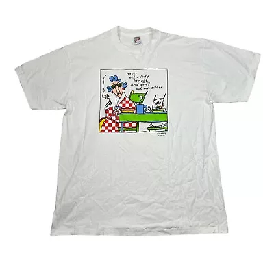 Vintage 90s Maxine Cartoon Shoebox Graphic Tee T-Shirt FLAW White Adult XL • $24.99