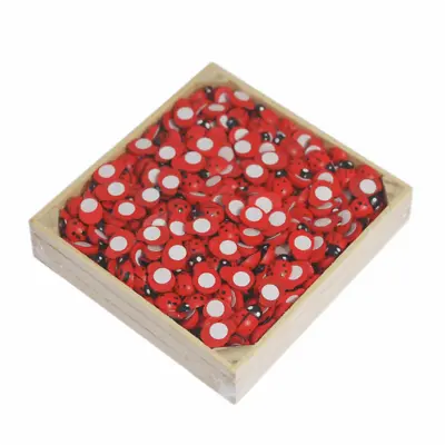 500 Wooden Ladybirds Ladybugs In Wooden Crate Self Adhesive Stick On • £20.15