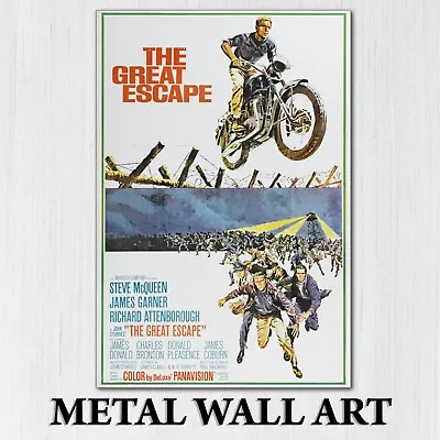 Movie Poster The Great Escape Film Memorabilia Metal Sign Retro Classic TV Room • £7.49