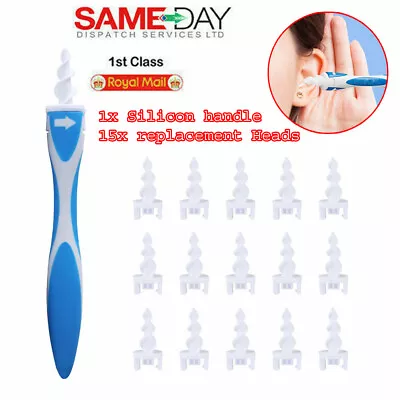 Ear Wax Remover Tool Safe Ear Cleaner Soft Spiral Earwax Removal Swab Q Grip Set • £3.88