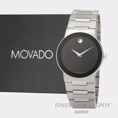 Authentic Movado Mens Safiro Silver Tone Stainless Steel Case Watch 0605803 • $1495