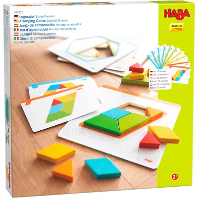 HABA Colorful Shapes Beginner Tangrams Pattern Blocks Wooden Arranging Game • $29.99