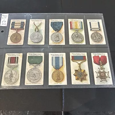 TADDY CIGARETTE CARD PART SET - BRITISH MEDALS AND DECORATIONS X10 Good • £10.50