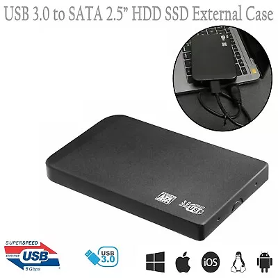 USB 3.0 To SATA HDD Hard Drive For 2.5  Inch HDD / SSD Enclosure Caddy Case • £6.15