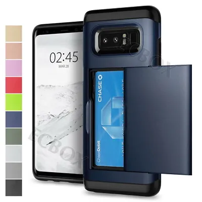 $6.59 • Buy Shockproof Slide Card Slot Wallet Heavy Duty Case Rugged Cover For Samsung Phone