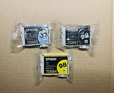 3 Pack Genuine Epson 98 Black Light Cyan Ink For Artisan 700/10/25/30 800/10/35 • $29.99