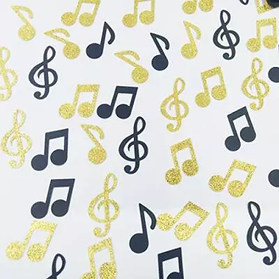 120 PCS Black And Gold Glitter Music Note Confetti For Music Party Rock Star ... • $15.68