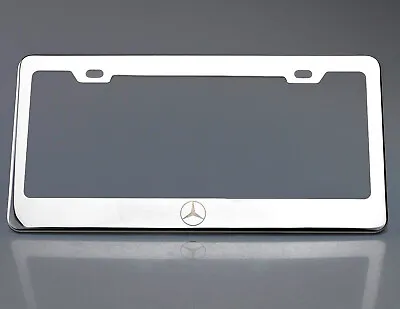 Mercedes Benz Logo LICENSE PLATE FRAME Laser Engraved Stainless Steel Rust Free • $12.99