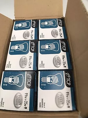 Case Of 6 TCP R20 Compact Fluorescent Light Bulb 9 W Indoor And Outdoor Use • $15