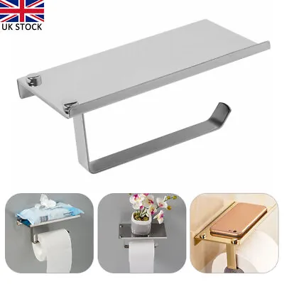 Wall Mounted Toilet Roll Holder Phone Holder Storage Set Paper Holder Stainless • £9.99