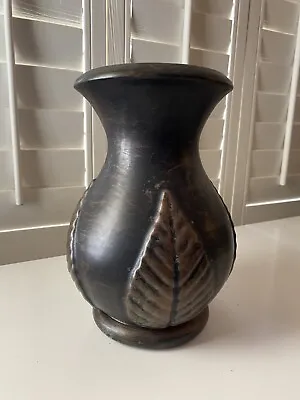 Vintage Haeger Pottery Vase Matte Black And Green • $45.99