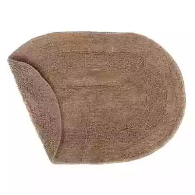 Reversible Cotton Oval Solid Color Bath Mat Brown • $16.99