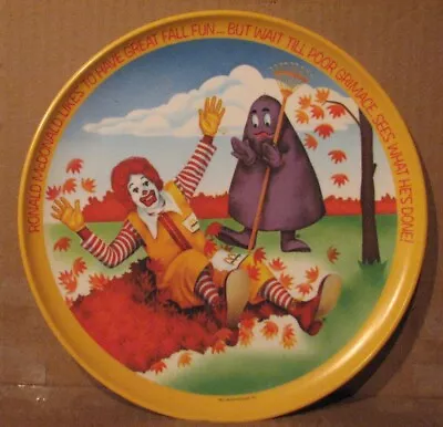 1977 Ronald McDonald Melamine Plastic  Fall   Dinner Plate. • $11.98