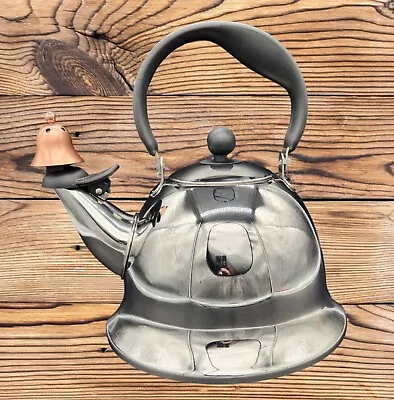 Michael Graves Design Stainless Steel Tea Kettle Copper Bells & Whistles Teapot • $119.99