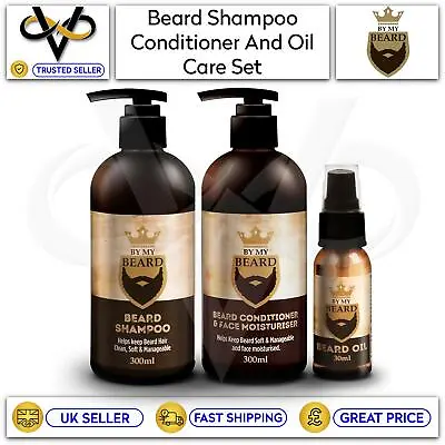 By My Beard Care Set Of Shampoo Oil Conditioner & Moisturiser Mens Facial Hair • £7.95