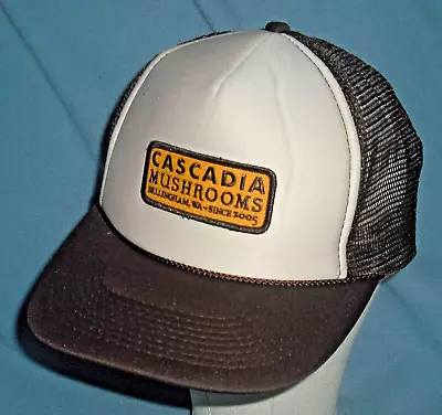 Cascade Mushrooms Trucker Hat Foam Golf Cap Snapback Rope Trim Bellingham WA • $12.99