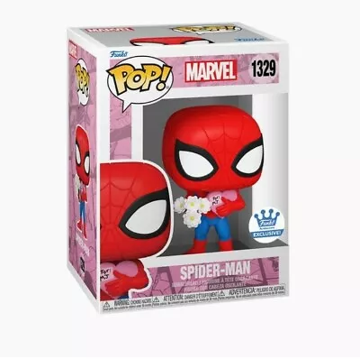 Funko Pop Marvel  Spider-Man With Flowers Valentine's Day In Pop Protector. • £100