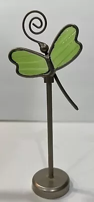 Ashleigh Manor Green Butterfly Picture Photos Cards Note Clip Memo Holder Silver • $6