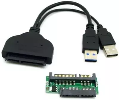 1Set USB 3.0 To SATA 22Pin & SATA To Micro SATA Adapter For 1.8  2.5  Hard Disk • $18.60