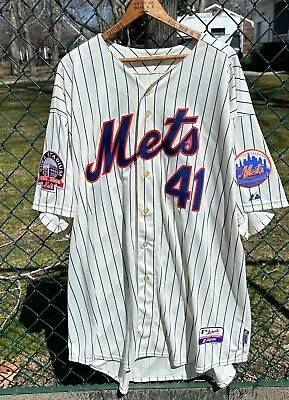 Majestic Authentic NEW YORK METS Tom Seaver Mens 60 MLB Jersey Shea Patch RARE • $150