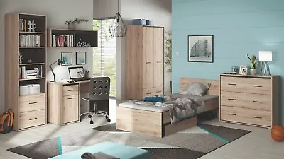 £1074.95 • Buy Bedroom Furniture Set 7 Item Storage Childs Kids Bed Desk Oak/Grey Effect Ronse