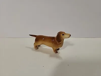 Vintage Miniature Dachshund Puppy Dog Figurine Bone China Japan • $8.88