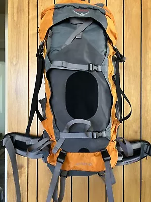 Osprey Aether 60 Hiking Camping Outdoor Backpack Size Large  GREY/tangerine • $139.99