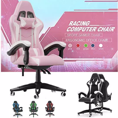 Ergonomic Gaming Chair Swivel Pu Leather Desk Computer Office Chair Adjustable • $59.99
