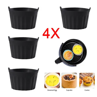 4PCS Air Fryer Egg Poacher Moulds Molds Silicone Ramekins For All Air Fryer • £6.59