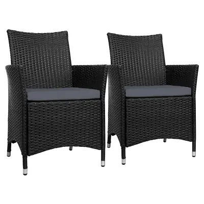 $176.02 • Buy Gardeon Outdoor Dining Chairs Bistro Set Patio Furniture Wicker Garden Cushionx2