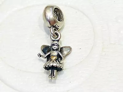 Authentic Pandora Silver Gold Charm Woodland Fairy Dangle Charm 791032 Retired • $49