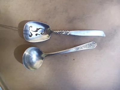 Vintage Silverplate ONEIDA COMMUNITY SOUTH SEAS BON BON SPOON + CREAM LADLE • $9.99